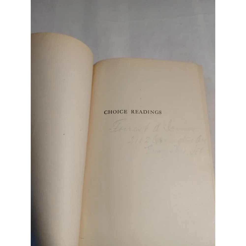 Vintage Choice Readings Robert McLean Cumnock 1913 Blue Cloth HC‎ Elocution